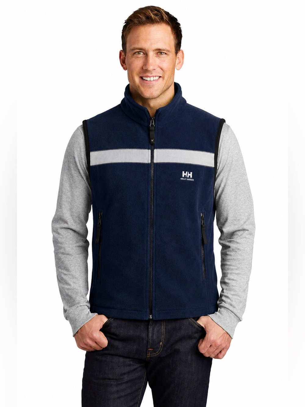 Helly Hansen Fleece Vest Navy Blue Mens Size Medium m